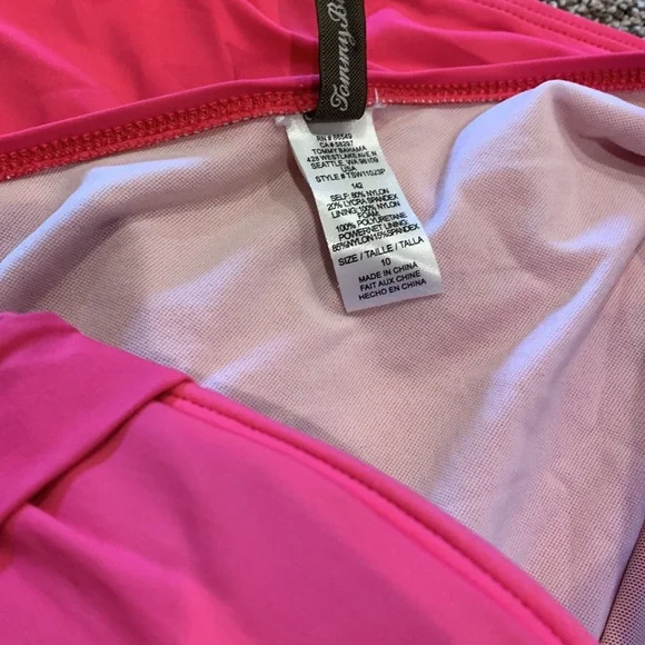 Tommy Bahama one piece swim, sz 10- hot pink - Picture 8 of 9